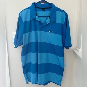 Oakley Men’s Blue Stripe Polo Size L
